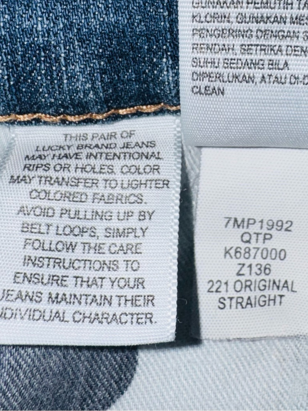 Lucky Brand 221 Original Straight Jeans Distressed Pockets Men’s 33x32 - Picture 12 of 12